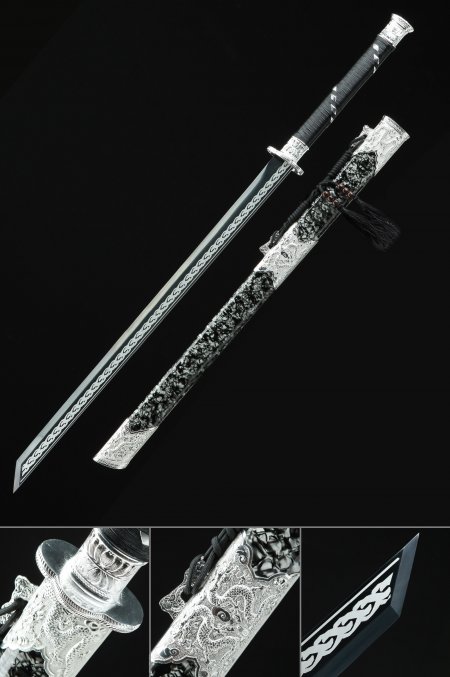 Handmade Chinese Dao Sword High Manganese Steel With Black Blade