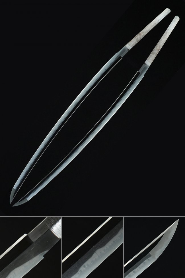 Tamahagane Katana Blade - Handforged 28.3-Inch, Folded Hamon, Preserved Nakago, Full Tang