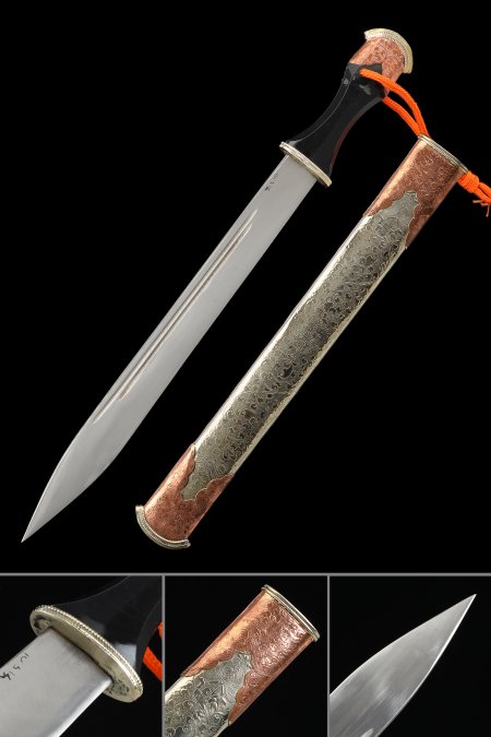 Antique Tibet Knife, Double Edge Blade Knife