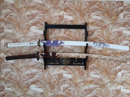 Handmade Japanese Katana Sword T10 Carbon Steel Real Hamon With White Scabbard