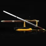 Chinese Tai Chi Sword, Handmade Chinese Straight Sword Stainless Steel With Chinese Totem Scabbard