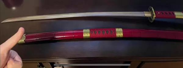 One Piece  Roronoa Zoro Sandai Kitetsu Katana Samurai Sword Replica With Red Scabbard