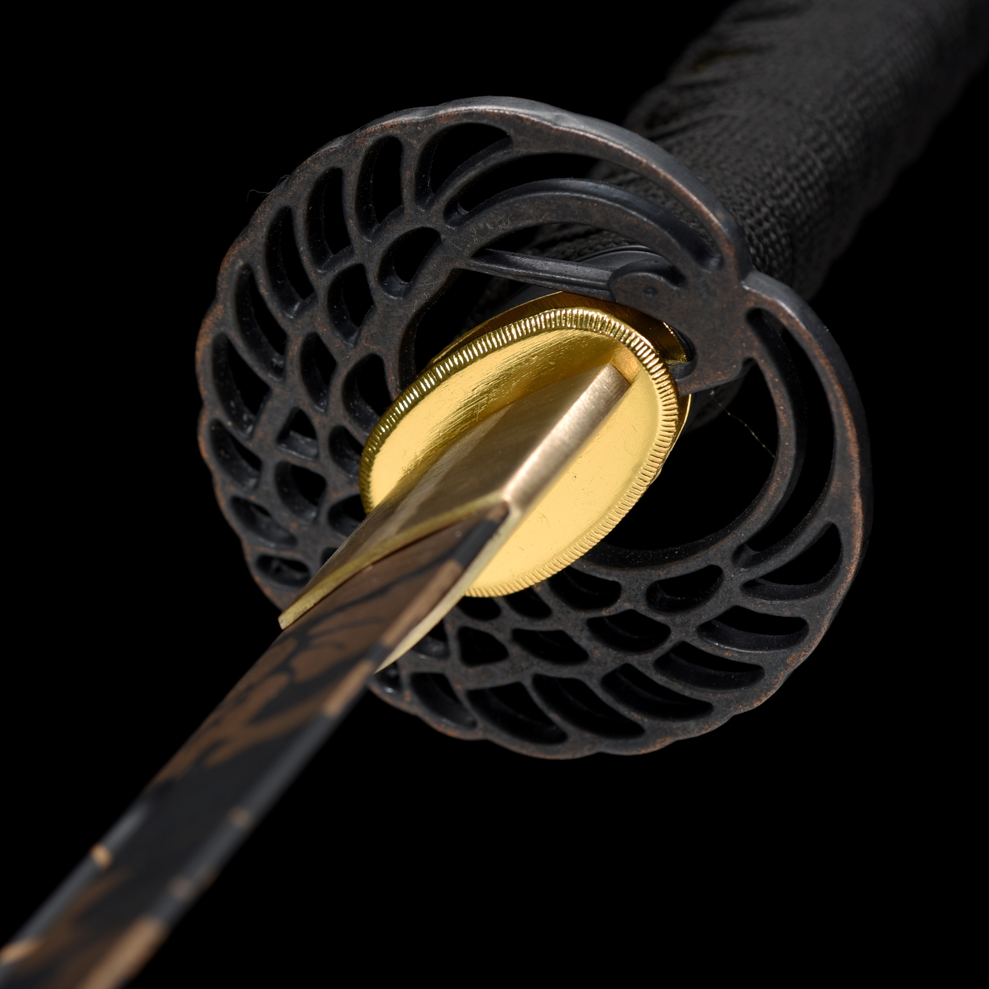 Handmade Aluminum Black Blade Blunt Unsharpened Practice Katana For