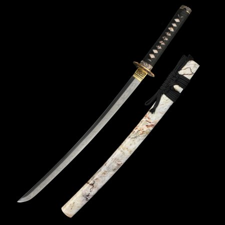 Handmade Full Tang Wakizashi Sword T10 Carbon Steel With Clay Tempered Blade