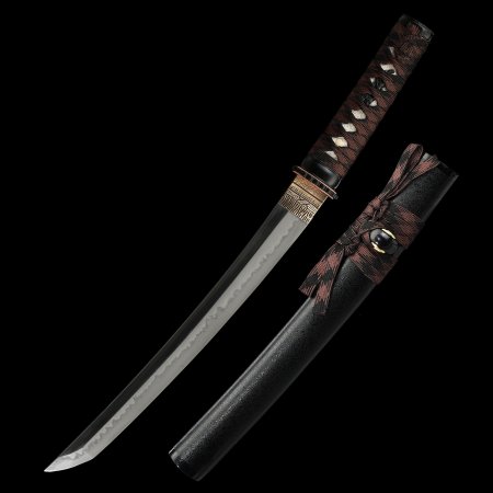 Handcrafted Full Tang Tanto Sword T10 Carbon Steel With Hamon Blade