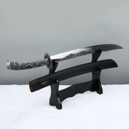 Manganese Steel Textured Blade Katana With Iron Tsuba #23005