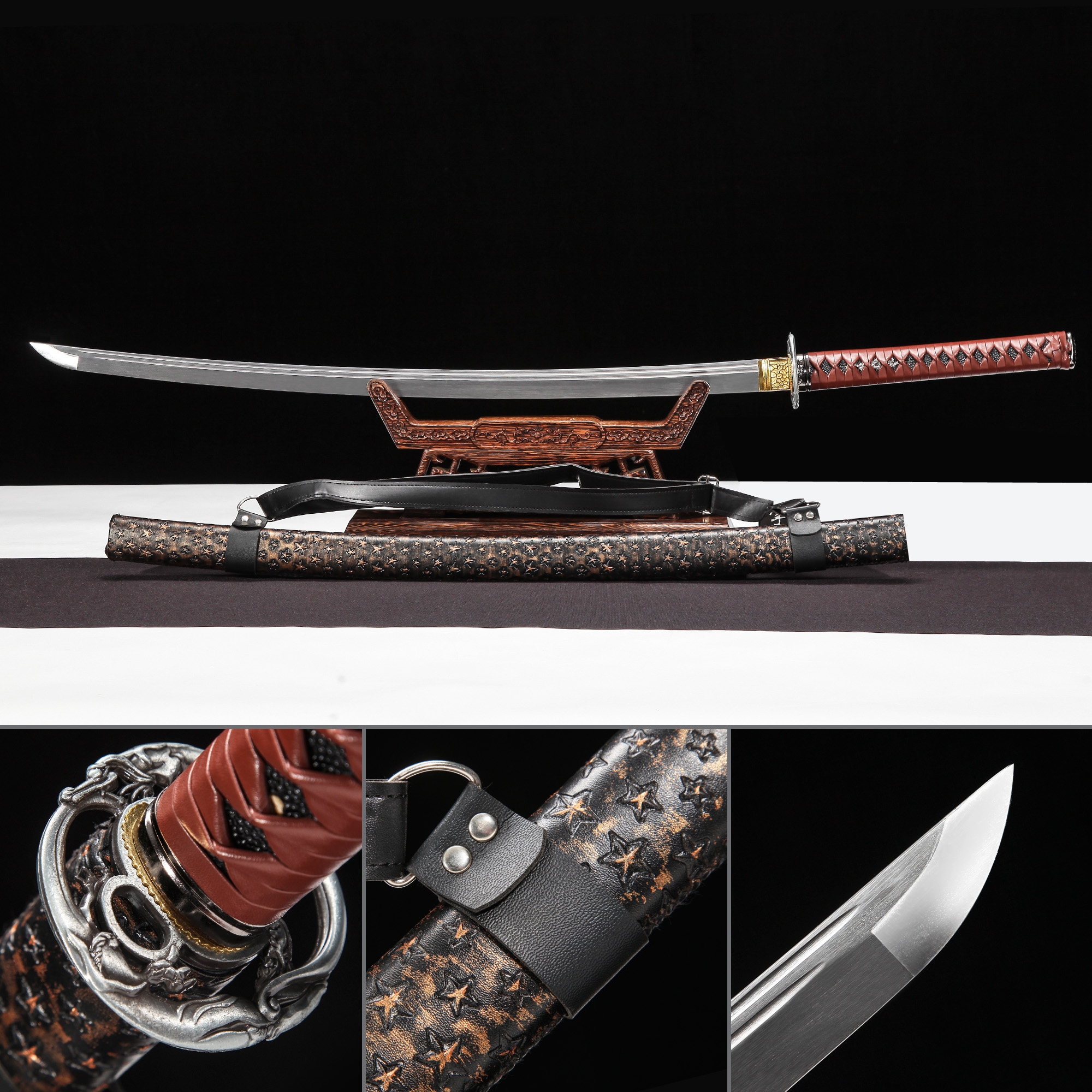 Handmade 1045 Carbon Steel Full Tang Real Japanese Katana Samurai Sword
