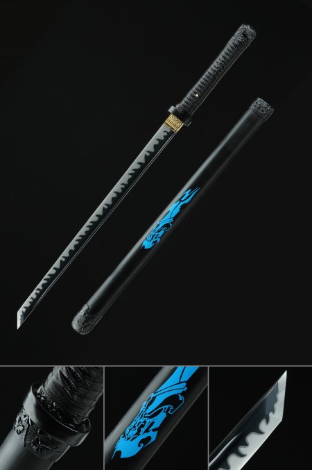 Handmade Real Japanese Ninjato Ninja Sword With Black Blade