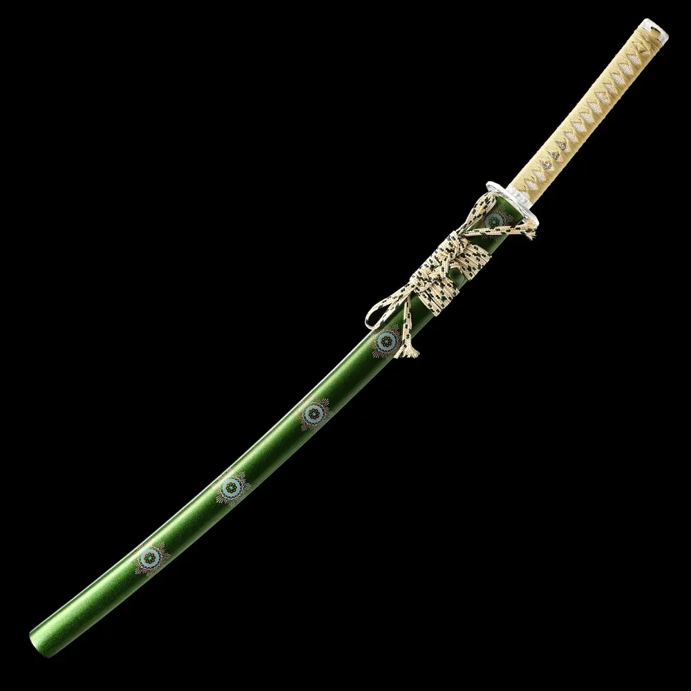 Green Katana | Handmade Full Tang Katana Sword 1095 Carbon Steel