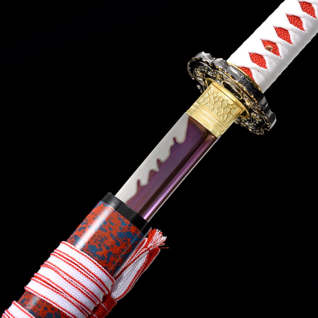 Red Katana | Handmade Japanese Katana Sword 1045 Carbon Steel With Red ...
