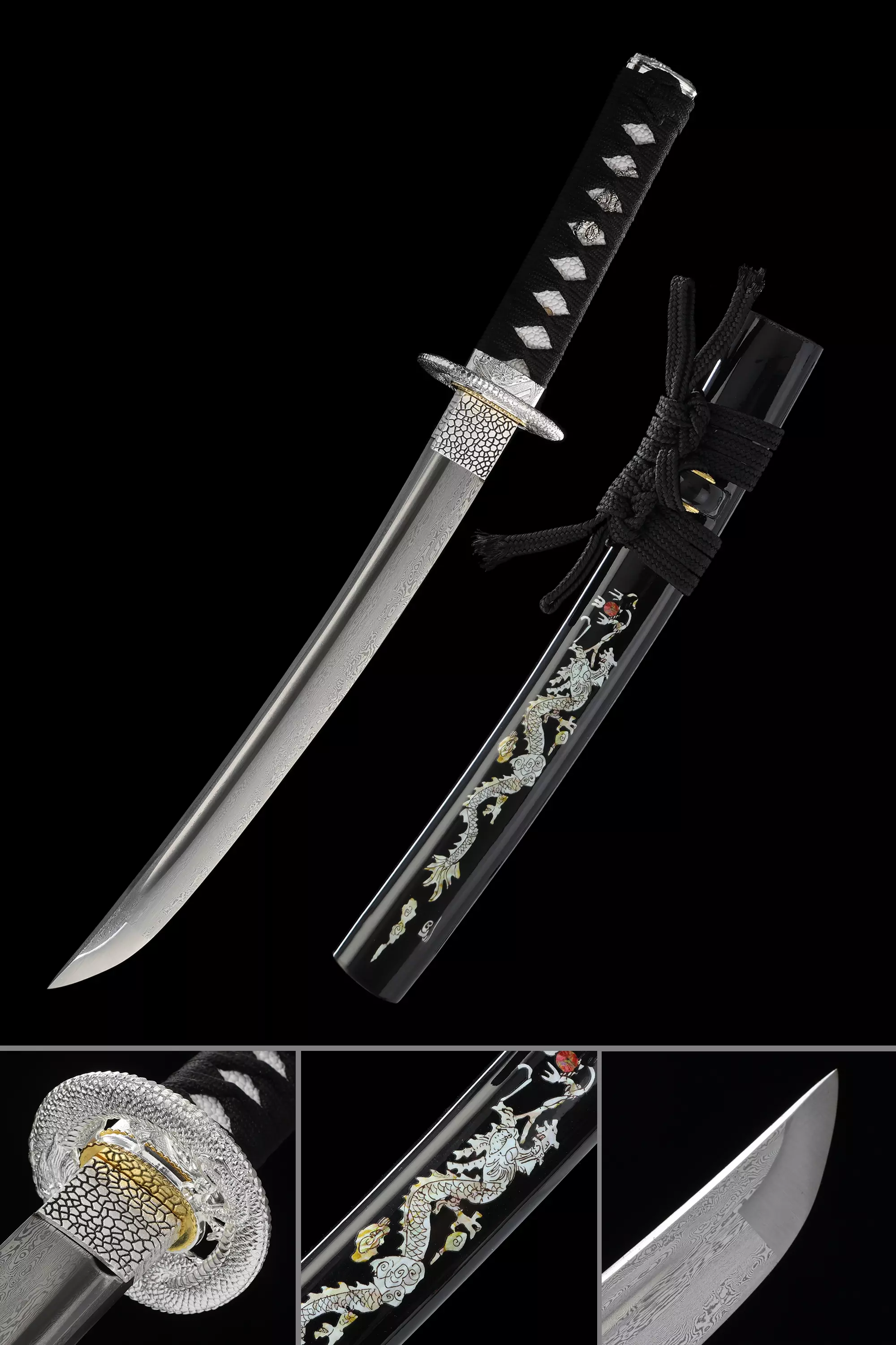 Tanto | Handmade Japanese Short Tanto Sword Pattern Steel - TrueKatana