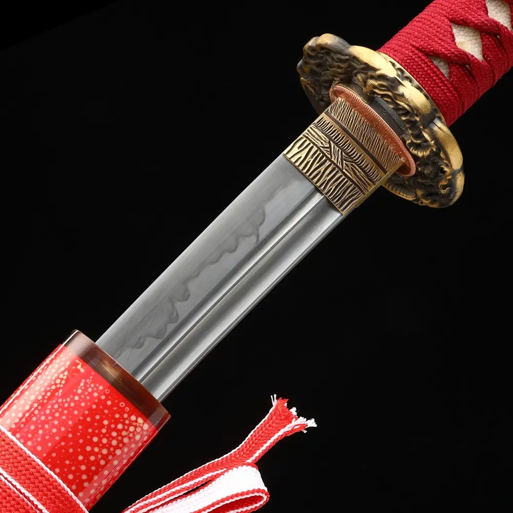 Red Katana | Handcrafted Full Tang Katana Sword T10 Carbon Steel