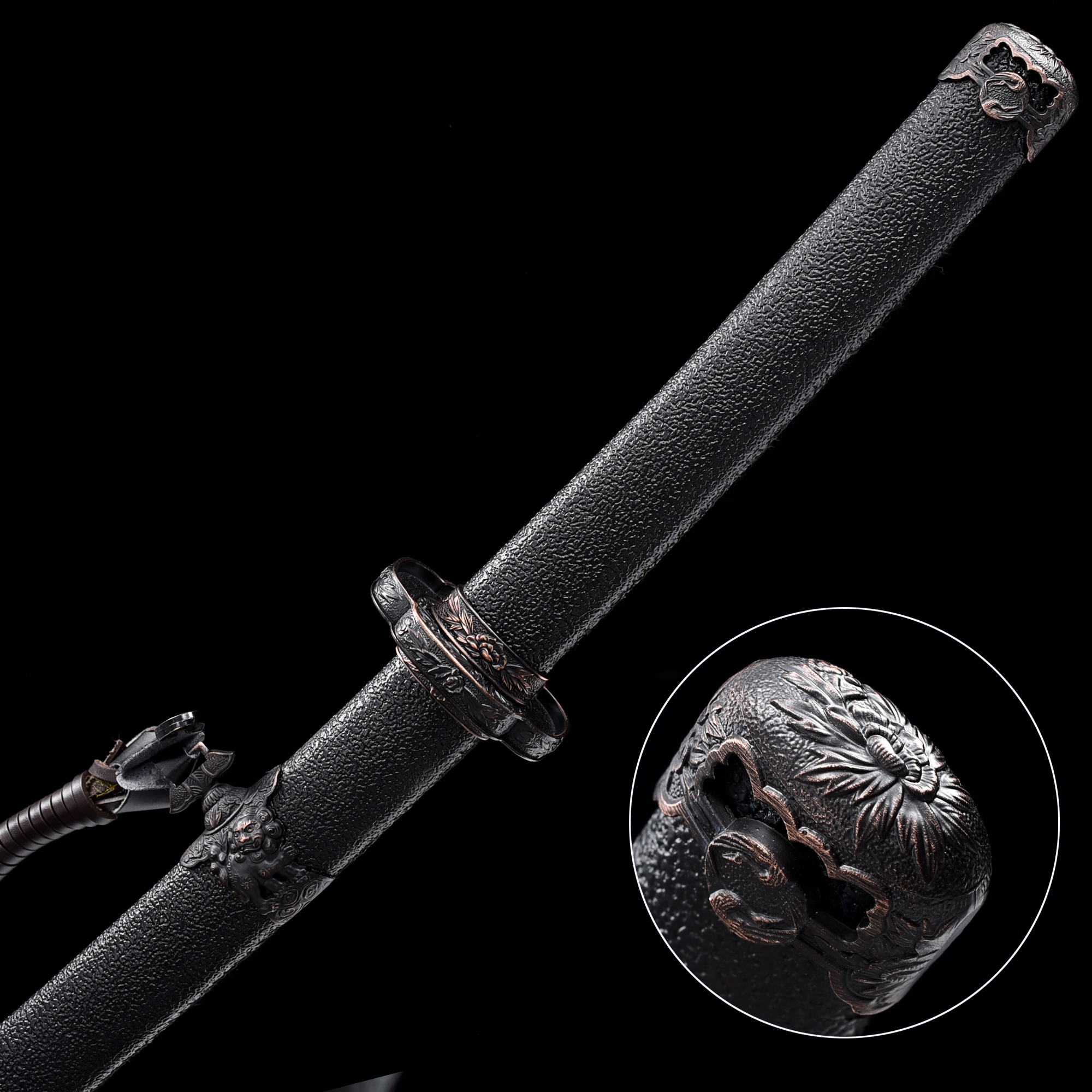 HERO SWORD Real Cobat Black Dragon Sword Anganese Steel Full Tang