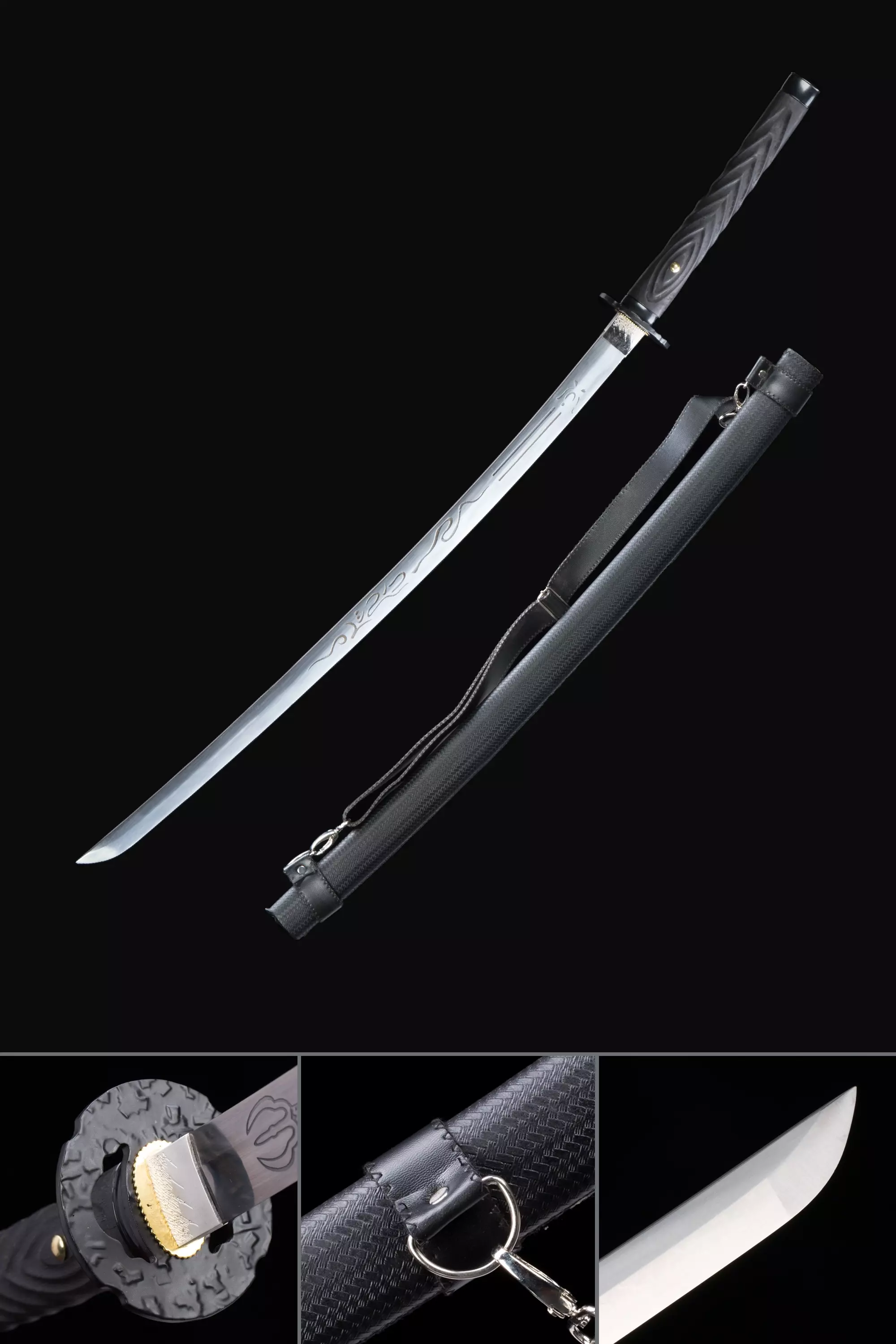 Nihonto | Handmade Real Japanese Nihonto Samurai Sword With Black Strap ...