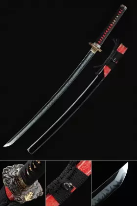 Handmade Anime Katana Demon Slayer Sanemi Shinazugawa Nichirin Sword 1095  High Carbon Steel Black