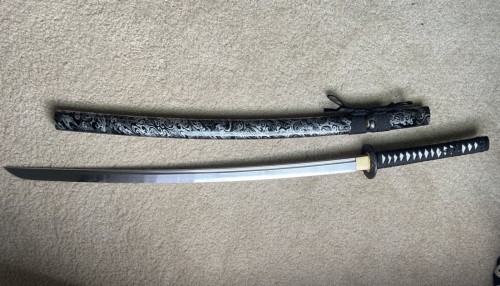 Handmade Japanese Samurai Sword T10 Carbon Steel Real Hamon