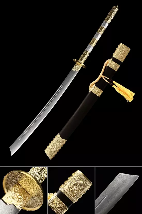 Chinese Kangxi Chop Saber Dao, Handmade Chinese Broadsword Pattern Steel