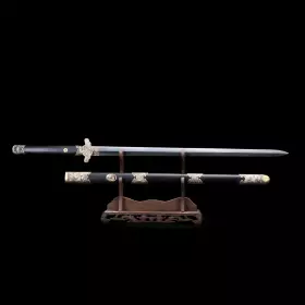 Song Dynasty Sword  Handmade Retro Black Sandalwood Damascus Steel Chinese  Ming Dynasty King Swords - TrueKatana