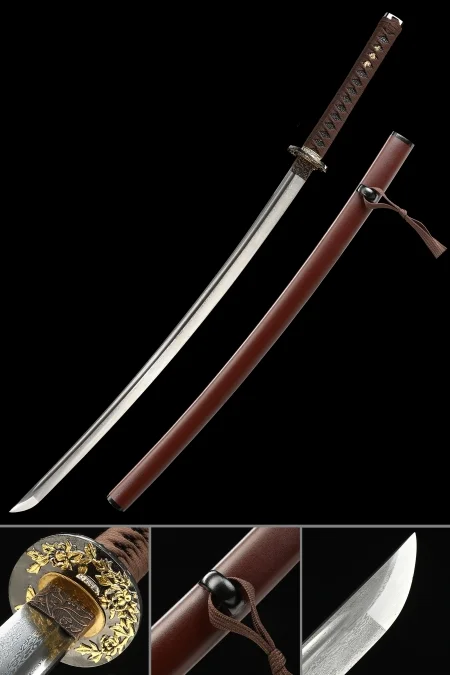 Handmade Full Tang Japanese Samurai Sword With Damascus Steel Blade