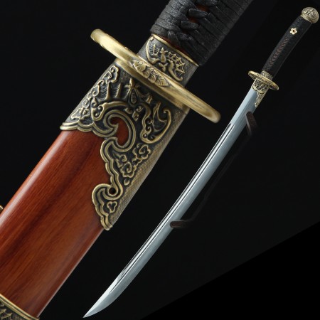 High-performance Chinese Oxtail Dao Saber Sword Broadsword Pattern Steel Real Hamon