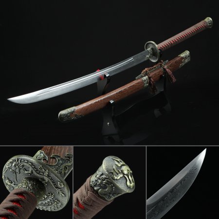 Fully Handmade Real Chinese Qing Dynasty Sword Qing Dao With Scabbard