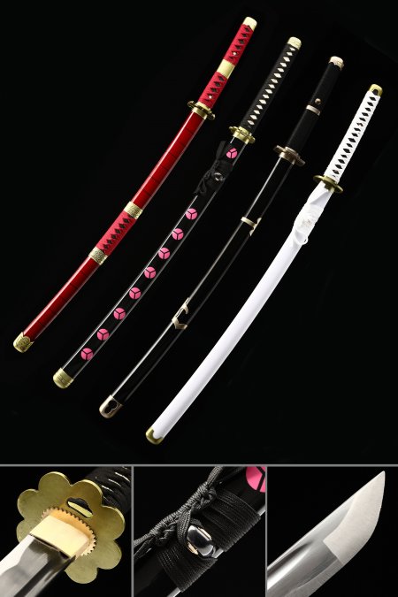 Roronoa Zoro Katana Sword Four Set Replica: Shusui, Wado Ichimonji, Sandai Kitetsu Und Yubashiri Set