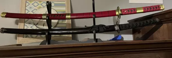 One Piece  Roronoa Zoro Sandai Kitetsu Katana Samurai Sword Replica With Red Scabbard