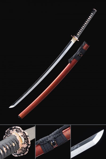 High-performance Japanese Katana Sword 1095 Carbon Steel With Crimson Saya
