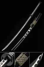 Handmade Japanese Nihonto Katana Sword Full Tang With Black Scabbard