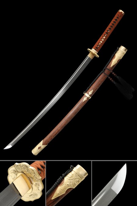 Handmade Japanese Samurai Sword With Damascus Steel Blade