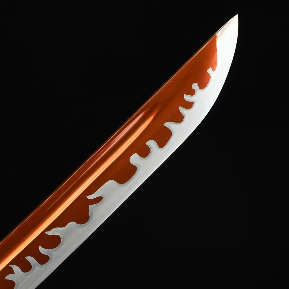 1095 Steel Katana | 1095 Carbon Steel Katana with Orange Flame