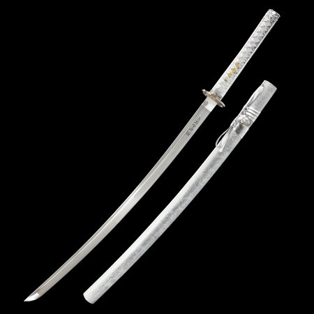 Handmade Full Tang Katana Sword 1065 Carbon Steel With Silver Scabbard