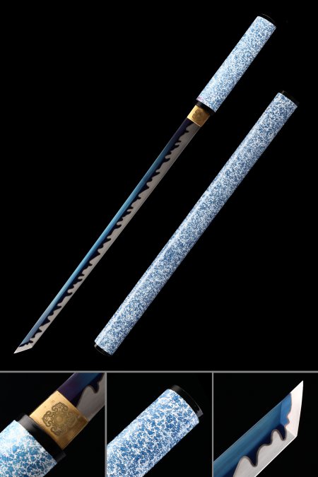 Handmade Japanese Shirasaya Ninjato With Blue Blade