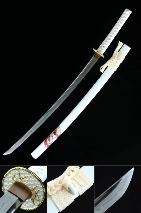 Handmade Full Tang Katana Sword T10 Carbon Steel With Real Hamon Blade