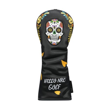 Skull Style Fairway Wood Headcover - Black
