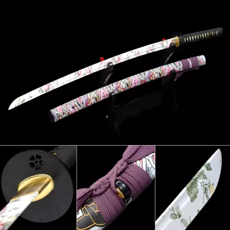 Handgefertigte, Weiße, Stumpfe, Ungeschärfte Übungs-katana-schwerter Aus Aluminium Für Das Anfängertraining