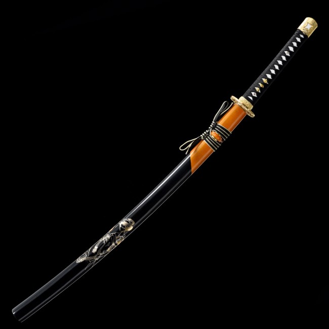 Black And Golden Katana | Handmade Japanese Samurai Sword