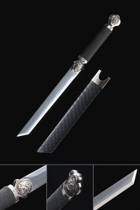 Short Straight Sword, Handmade Japanese Tanto Sword High Manganese Steel