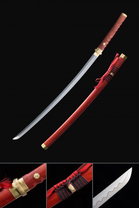 Handmade Japanese Katana Sword With Rosewood Scabbard