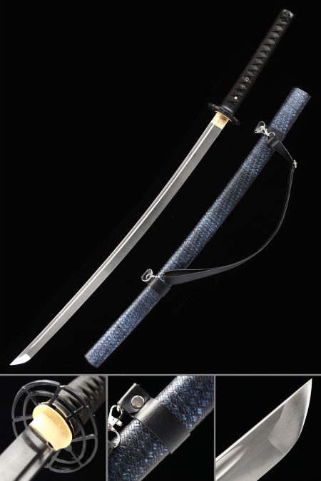 Handmade Carbon Steel Japanese Samurai Katana Swords With Black Strap