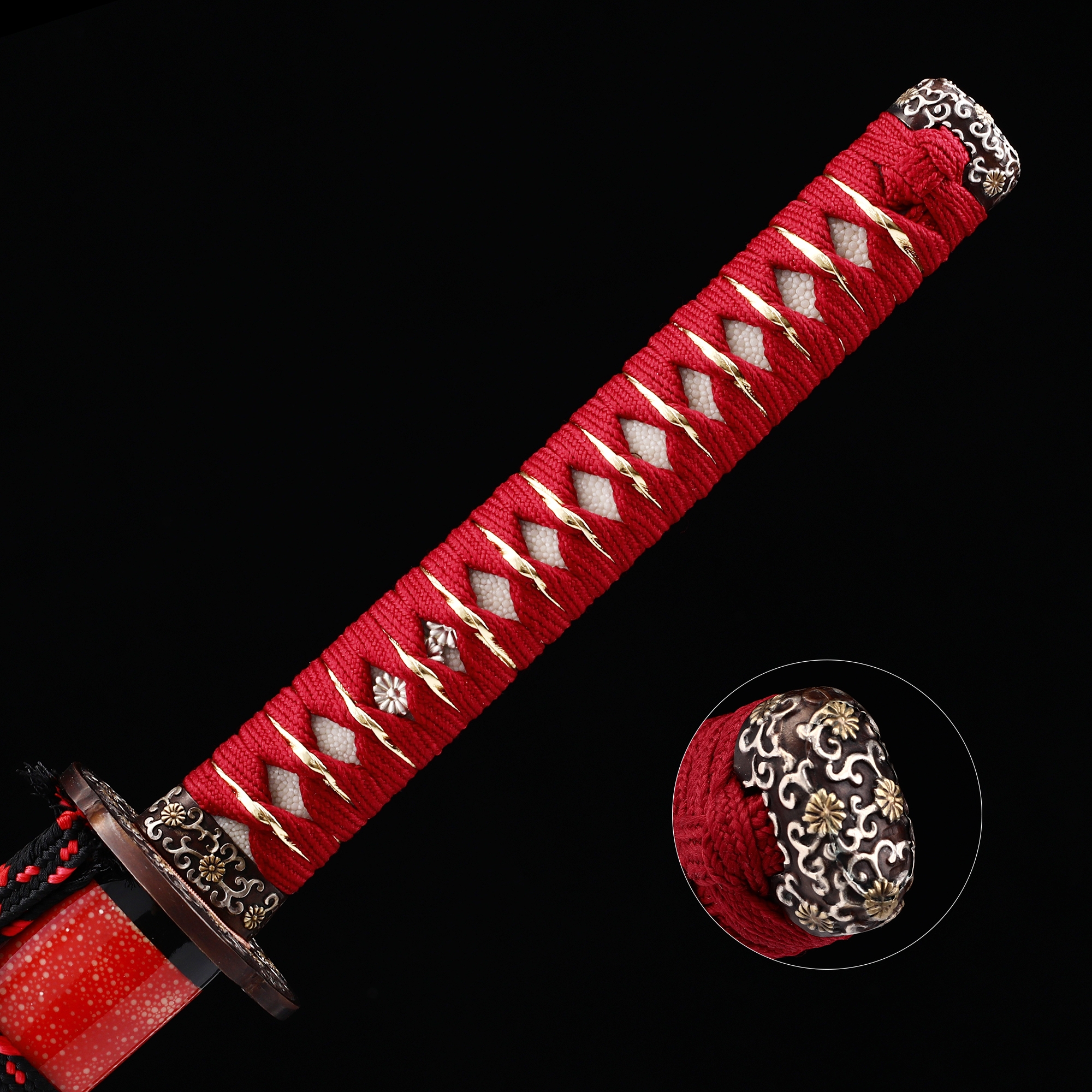 Red Katana | High-performance Japanese Katana Sword With Red Rayskin  Scabbard - TrueKatana