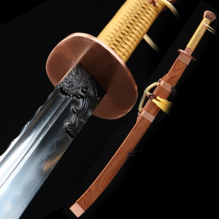High-performance 1000 Layer Folded Steel Sharpening Chinese Broadsword With Rosewood Scabbard