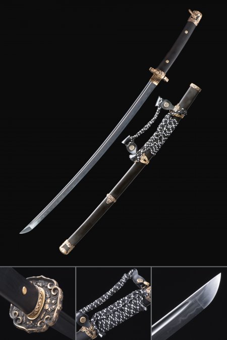 Japanisches Tachi Odachi Schwert T10 Gefalteter Ton Gehärteter Stahl Echter Hamon