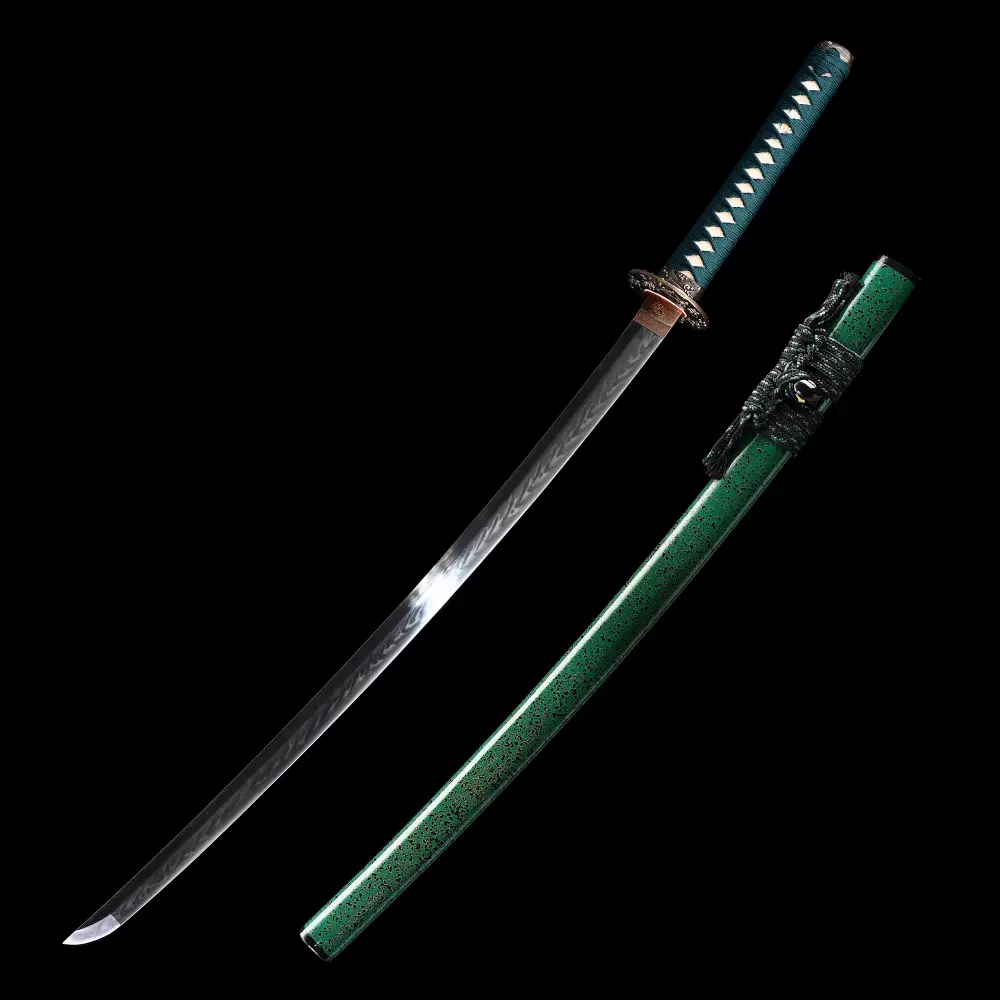 Green Katana | Handmade Japanese Samurai Sword With Green Scabbard