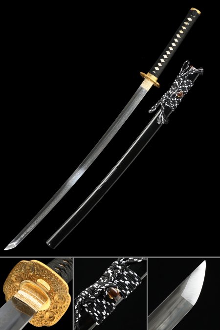 Handcrafted Full Tang Japanese Katana Sword T10 Carbon Steel With Real Hamon Blade