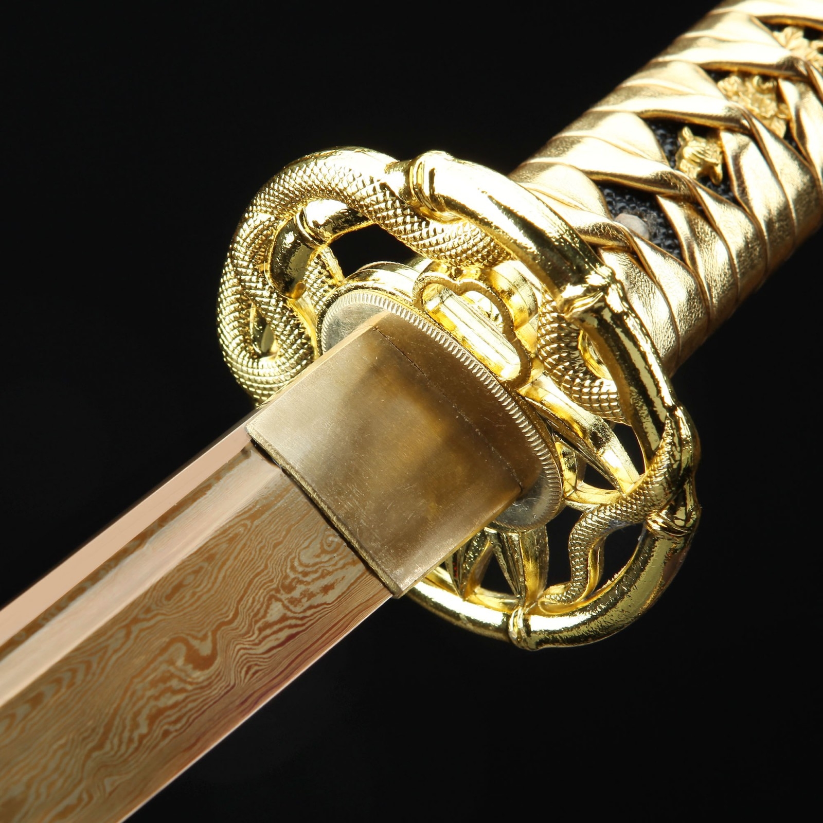 Japanese Sword | Handmade Japanese Sword Damascus Steel With Golden ...