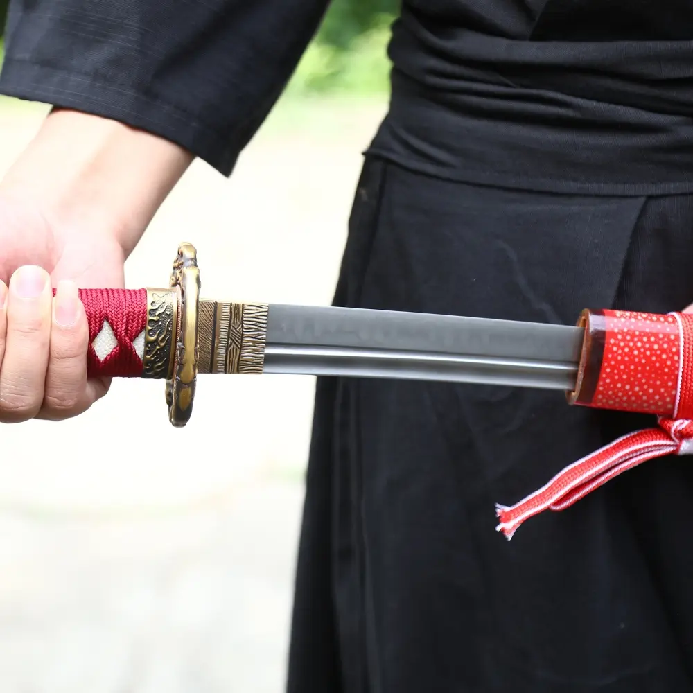 Red Katana | Handcrafted Full Tang Katana Sword T10 Carbon