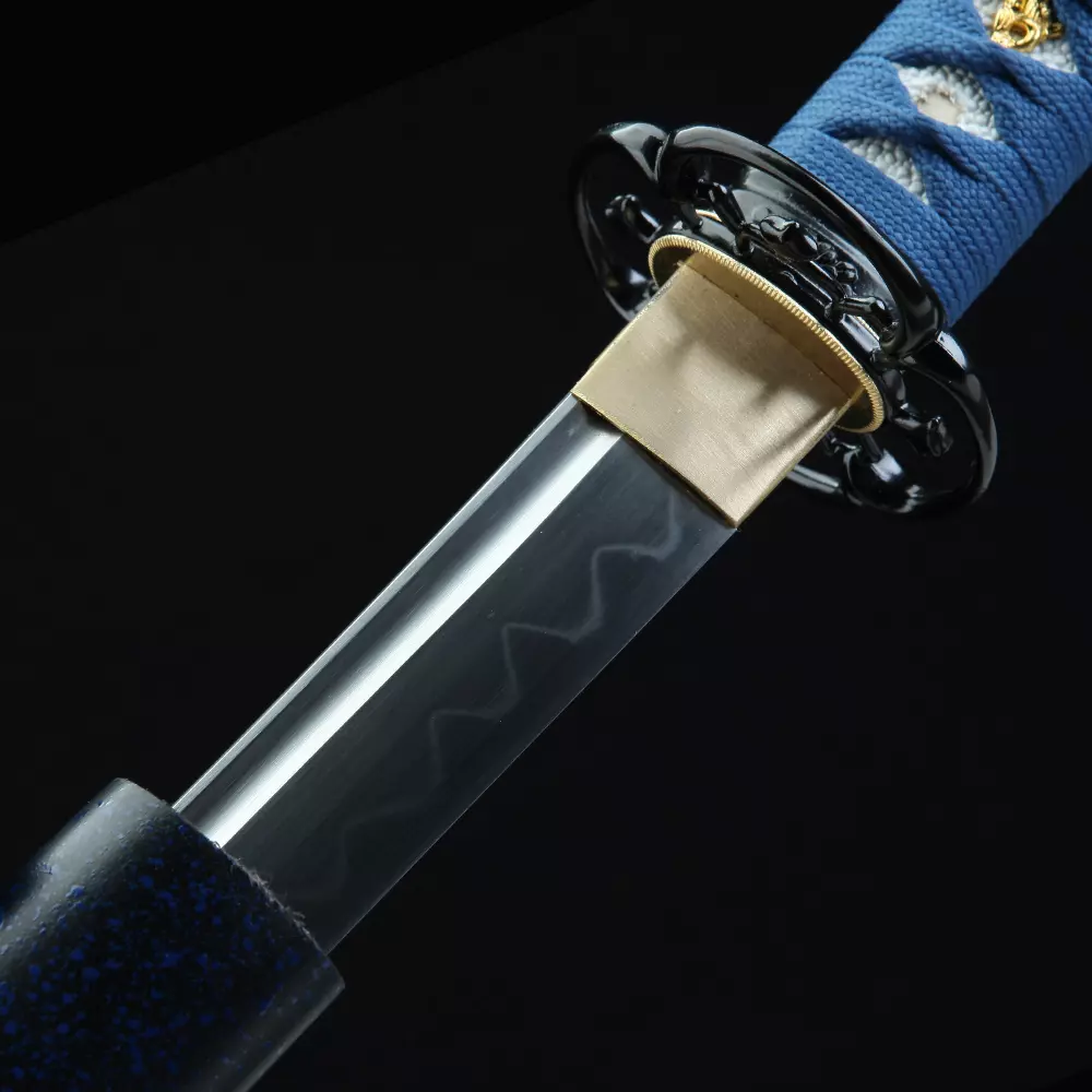  HERO SWORD Katana afilada hecha a mano forjada a mano, acero de  alto carbono 1095, acero T10, acero de Damasco, espada katana templada de  arcilla, auténtica espada samurái japonesa de espiga