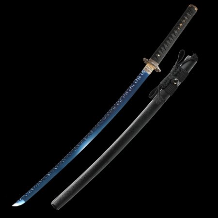 Handcrafted Full Tang Japanese Samurai Sword 1095 Carbon Steel With Blue Blade