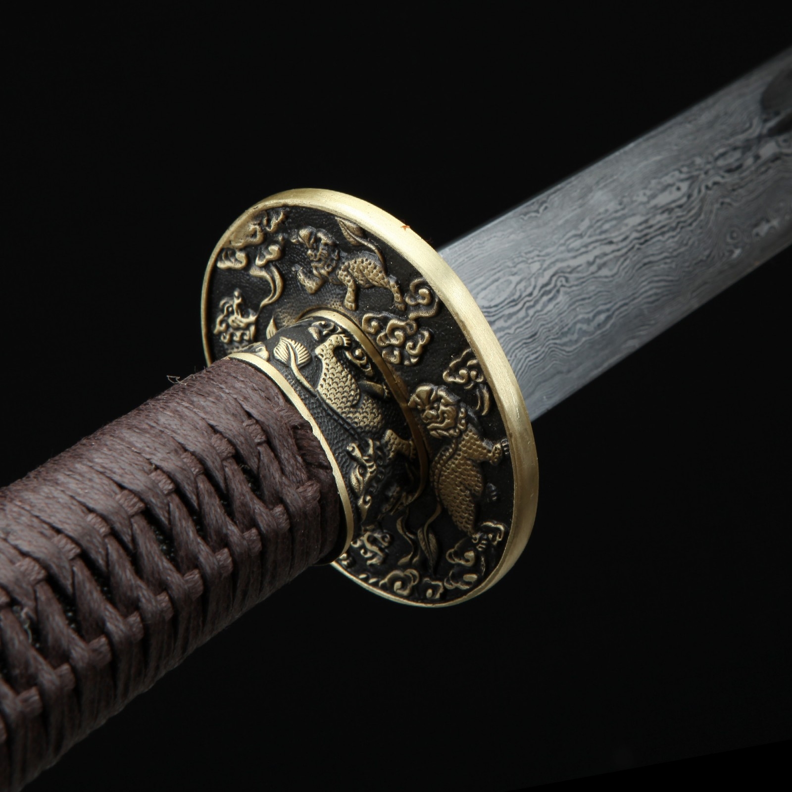 Oxtail Dao | Chinese Oxtail Dao Saber Sword Broadsword Damascus Steel ...